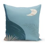 Renkli Zeminde Onedraw Çizimli Gokyuzu Temalı Dijital Baskılı Modern Yastık Kılıfı Realhomes