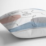 Renkli Zeminde Onedraw Çizimli Bayan Silüeti Dijital Baskılı Modern Yastık Kılıfı Realhomes