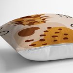 - 7429 - Realhomes  Renkli Zeminde Onedraw Çizimli Ananas Desenli Dijital Baskılı Modern Yastık Kılıfı Realhomes