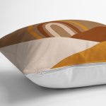 - 7433 - Realhomes Renkli Zeminde Onedraw Çizimli Oval Desenli Dijital Baskılı Modern Yastık Kılıfı Realhomes