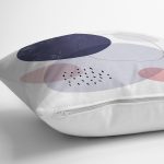 Beyaz Zeminde Renkli Oval Desenli Dijital Baskılı Modern Yastık Kırlent Kılıfı Realhomes