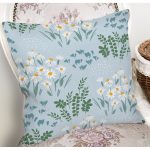 - 7439 - Realhomes Rengarenk Zeminde Onedraw Çizimli Çiçek Desenli Dijital Baskılı Modern Kırlent Kılıfı Realhomes