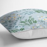 - 7439 - Realhomes Rengarenk Zeminde Onedraw Çizimli Çiçek Desenli Dijital Baskılı Modern Kırlent Kılıfı Realhomes