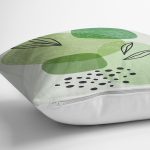 Renkli Zeminde Yaprak Motifli Dijital Baskılı Modern Yastık Kırlent Kılıfı Realhomes