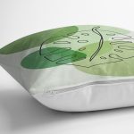 Renkli Zeminde Yaprak Motifli Dijital Baskılı Modern Yastık Kırlent Kılıfı Realhomes