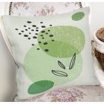 - 7449 - Realhomes Renkli Zeminde Yaprak Motifli Dijital Baskılı Modern Yastık Kırlent Kılıfı Realhomes