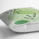 - 7449 - Realhomes Renkli Zeminde Yaprak Motifli Dijital Baskılı Modern Yastık Kırlent Kılıfı Realhomes