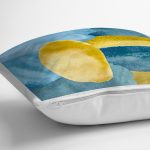 Renkli Zeminde Oval Çizimli Dijital Baskılı Modern Yastık Kırlent Kılıfı Realhomes