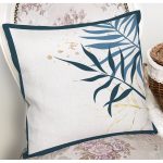 - 7463 - Realhomes  Beyaz Zeminde Renkli Yaprak Desenli Dijital Baskılı Modern Yastık Kırlent Kılıfı Realhomes