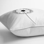 Beyaz Zeminde Onedraw Çizimli Çiçek Dijital Baskılı Modern Yastık Kırlent Kılıfı Realhomes