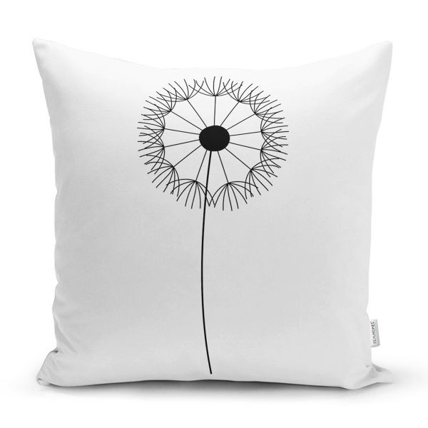 Beyaz Zeminde Renkli Yaprak Desenli Dijital Baskılı Modern Yastık Kırlent Kılıfı Realhomes