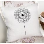Beyaz Zeminde Onedraw Çizimli Çiçek Dijital Baskılı Modern Yastık Kırlent Kılıfı Realhomes