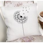 Beyaz Zeminde Onedraw Çizimli Çiçek Dijital Baskılı Modern Yastık Kırlent Kılıfı Realhomes
