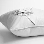 Beyaz Zeminde Onedraw Çizimli Çiçek Dijital Baskılı Modern Yastık Kırlent Kılıfı Realhomes