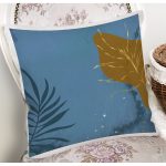 - 7472 - Realhomes Renki Zemin Üzerinde Onedraw Çizimli Dijital Baskılı Modern Yastık Kırlent Kılıfı Realhomes