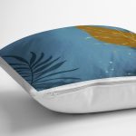 - 7472 - Realhomes Renki Zemin Üzerinde Onedraw Çizimli Dijital Baskılı Modern Yastık Kırlent Kılıfı Realhomes