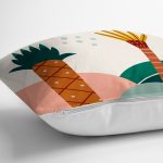 Renkli Zeminli Palmiye Desenli Dijital Baskılı Modern Yastık Kırlent Kılıfı Realhomes