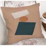 Renkli Zemimli One Draw Çizimli Geometrik Desen Modern Yastık Kırlent Kılıfı Realhomes