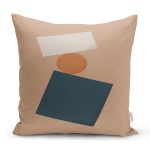 Renkli Zemimli One Draw Çizimli Geometrik Desen Modern Yastık Kırlent Kılıfı Realhomes