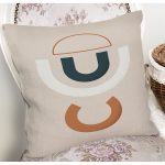 Renkli Zemimli One Draw Çizimli Geometrik Desen Modern Yastık Kırlent Kılıfı Realhomes