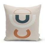 Renkli Zemimli One Draw Çizimli Geometrik Desen Modern Yastık Kırlent Kılıfı Realhomes