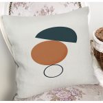 Renkli Zemimli One Draw Çizimli Geometrik Desen Modern Yastık Kırlent Kılıfı Realhomes