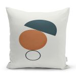 Renkli Zemimli One Draw Çizimli Geometrik Desen Modern Yastık Kırlent Kılıfı Realhomes