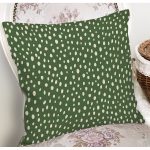 - 7494 - Realhomes Yeşil Zemimli Beyaz Puantiyeli Dijital Baskılı Modern Yastık Kırlent Kılıfı Realhomes