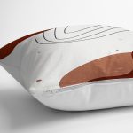 - 7499 - Realhomes Renkli Zeminli Onedraw Çizimli Geometrik Dijital Baskılı Modern Kırlent Kılıfı Realhomes