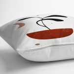 - 7500 - Realhomes Renkli Zemimli Onedraw Çizimli Yaprak Desenli Dijital Baskılı Modern Yastık Kılıfı Realhomes