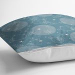 Renkli Zeminli Onedraw Çizimli Dijital Baskılı Modern Yastık Kırlent Kılıfı Realhomes