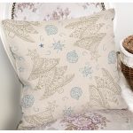 - 7504 - Realhomes Renkli Zeminli Yılbaşı Temalı Dijital Baskılı Modern Yastık Kırlent Kılıfı Realhomes