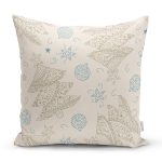 - 7504 - Realhomes Renkli Zeminli Yılbaşı Temalı Dijital Baskılı Modern Yastık Kırlent Kılıfı Realhomes