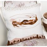 Beyaz Zeminli Onedraw Çizimli Manzara Temalı Dijital Baskılı Modern Kırlent Kılıfı Realhomes