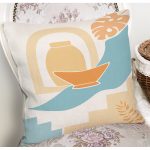 Onedraw Çizimli Vazo Desenli Dijital Baskılı Modern Yastık Kırlent Kılıfı Realhomes