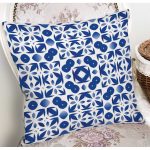 Beyaz Zeminli Çini Desenli Dijital Baskılı Modern Yastık Kırlent Kılıfı Realhomes
