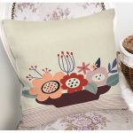 - 7530 - Realhomes Rengarenk Zeminli Onedraw Çizimli Çiçek Desenli Dijital Baskılı Modern Kırlent Kılıfı Realhomes