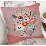 - 7533 - Realhomes Renkli Zeminli Onedraw Çizimli Dijital Baskılı Modern Yastık Kırlent Kılıfı Realhomes