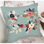 - 7534 - Realhomes  Rengarenk Zeminli Rengarenk Çiçek Desenli Dijital Baskılı Modern Yastık Kırlent Kılıfı Realhomes