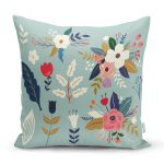 - 7536 - Realhomes Rengarenk Zeminli Rengarenk Çiçek Desenli Dijital Baskılı Modern Yastık Kırlent Kılıfı Realhomes