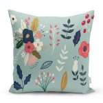 - 7537 - Realhomes Rengarenk Zeminli Rengarenk Çiçek Desenli Dijital Baskılı Modern Yastık Kırlent Kılıfı Realhomes