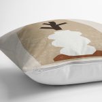 Renkli Zemin Üzerinde Onedraw Çizimli Obje Desenli Modern Yastık Kırlent Kılıfı Realhomes