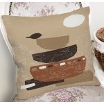 - 7543 - Realhomes Renkli Zemin Üzerinde Onedraw Çizimli Obje Desenli Modern Yastık Kırlent Kılıfı Realhomes