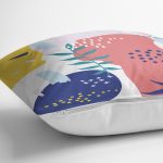 Beyaz Zeminli Renkli Onedraw Çizimli Dijital Baskılı Modern Yastık Kırlent Kılıfı Realhomes