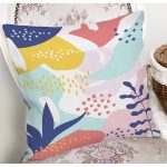 Beyaz Zeminli Renkli Onedraw Çizimli Dijital Baskılı Modern Yastık Kırlent Kılıfı Realhomes