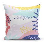Beyaz Zeminli Renkli Onedraw Çizimli Dijital Baskılı Modern Yastık Kırlent Kılıfı Realhomes