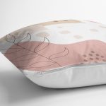 - 7561 - Realhomes Beyaz Zemin Üzerinde Pastel Renkli Yaprak Desenli Modern Yastık Kırlent Kılıfı Realhomes