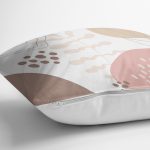 Beyaz Zemin Üzerinde Pastel Renkli Yaprak Desenli Modern Yastık Kırlent Kılıfı Realhomes