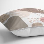 - 7564 - Realhomes  Beyaz Zemin Üzerinde Pastel Renkli Yaprak Desenli Modern Yastık Kırlent Kılıfı Realhomes