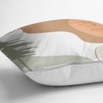 Beyaz Zemin Üzerinde Pastel Renkli Yaprak Desenli Modern Yastık Kırlent Kılıfı Realhomes